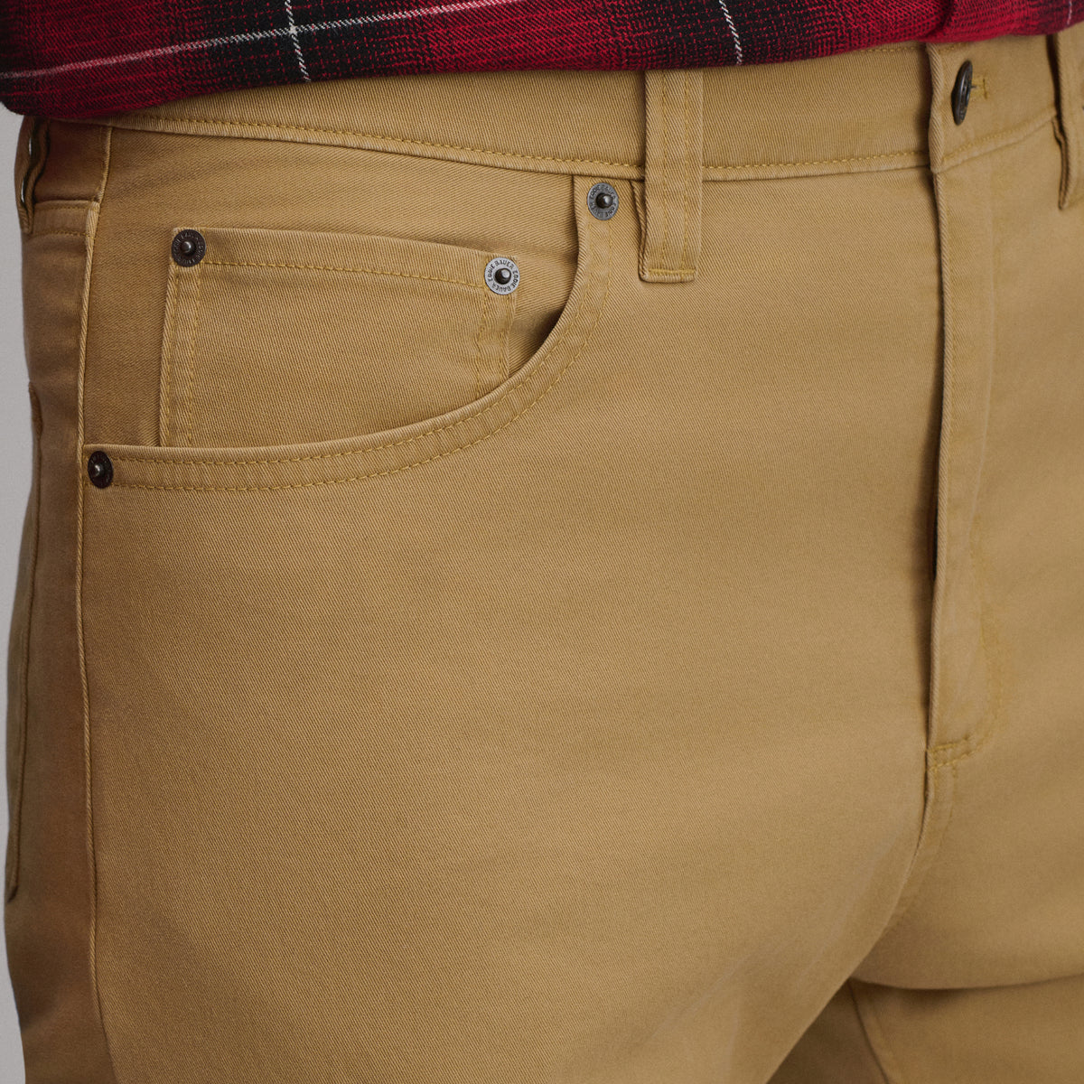 Men's Lined Legend Wash Twill 5-Pocket Pants-Dark Sand-5