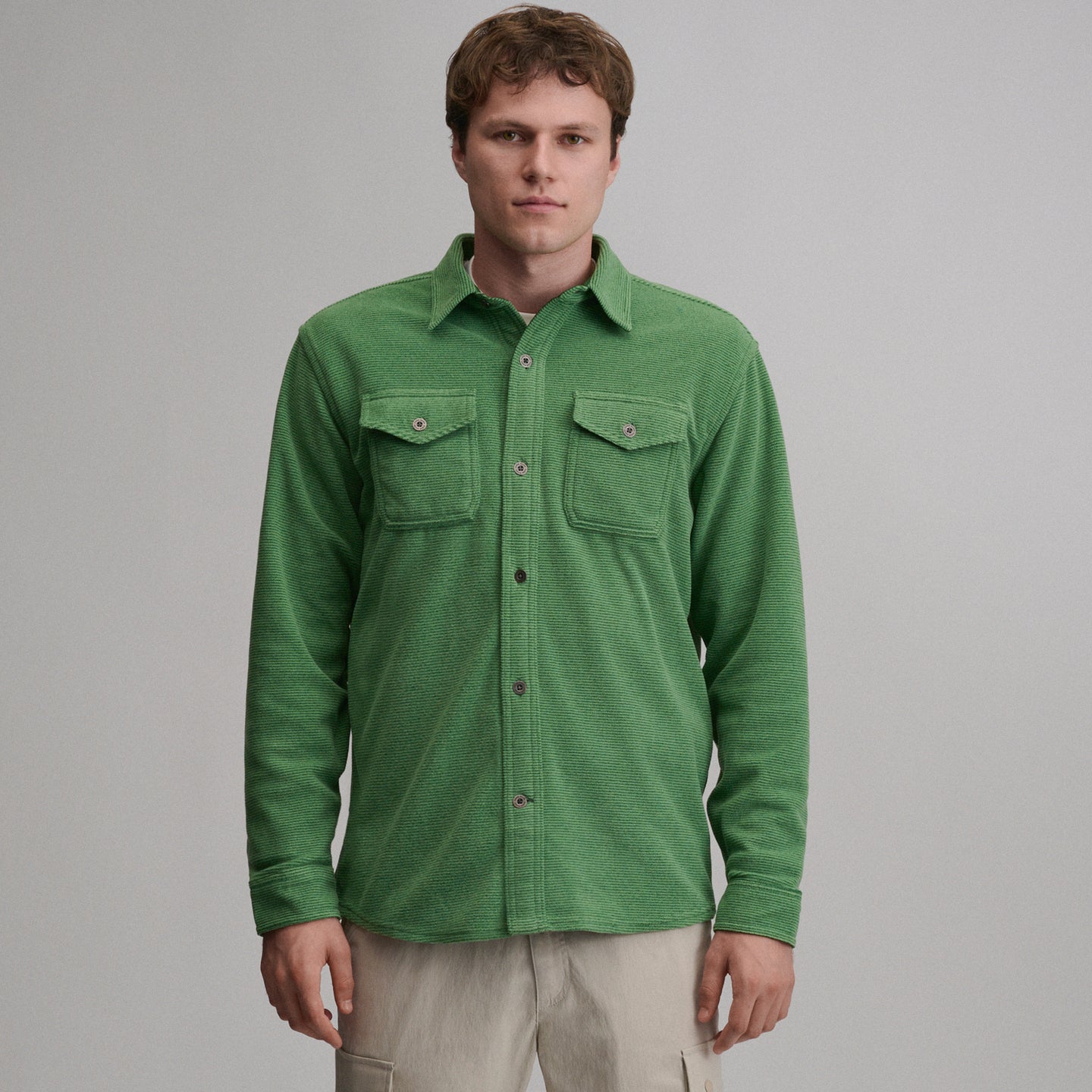 LS Chutes Microfleece Shirt - Stripe-Asparagus-9