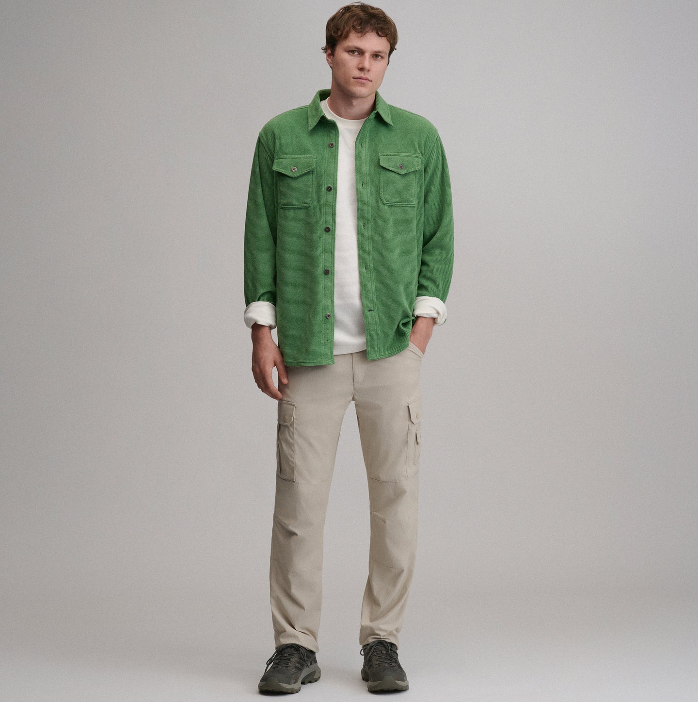 LS Chutes Microfleece Shirt - Stripe-Asparagus-12