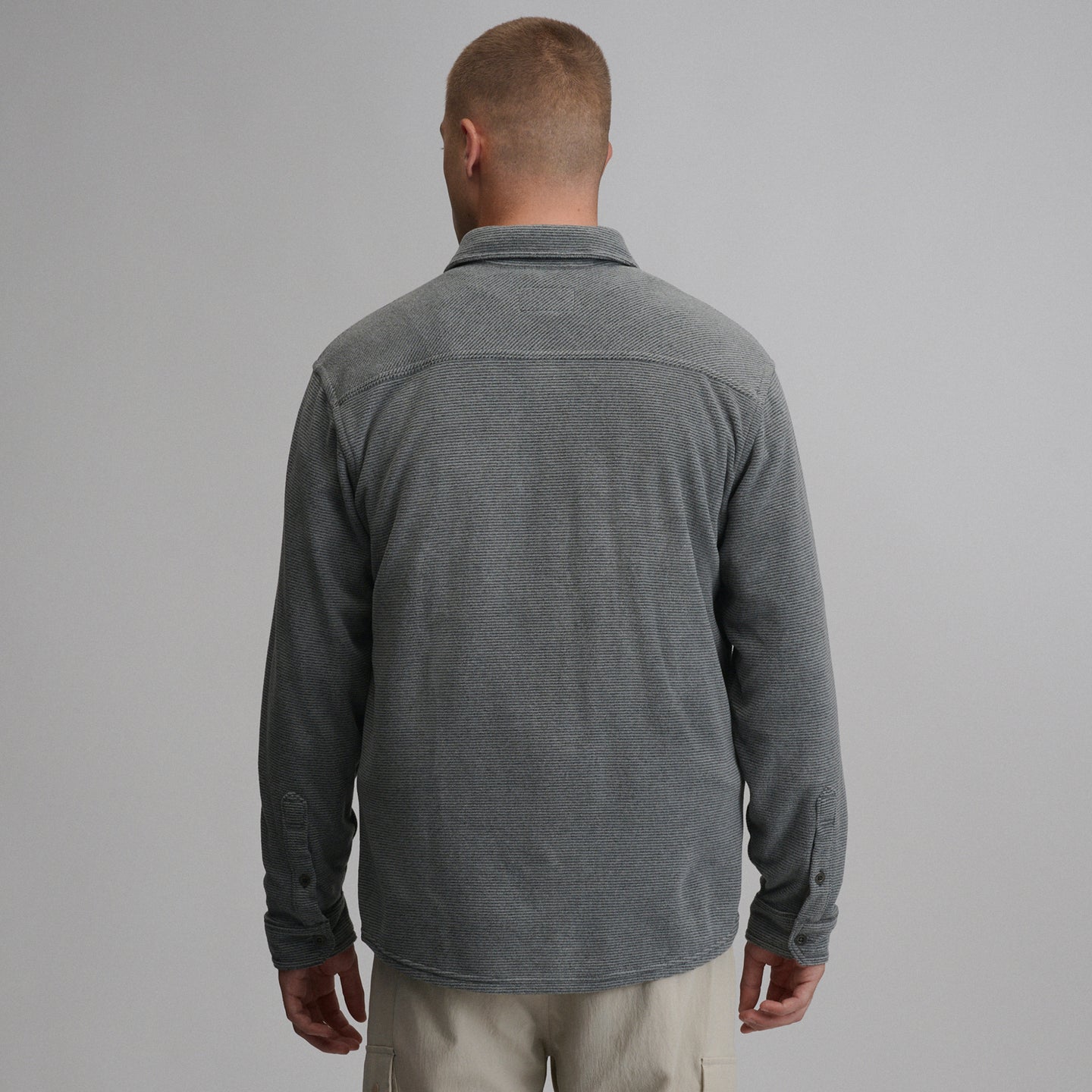 Men's LS Chutes Microfleece Shirt-Med Htr Gray-Regular-4