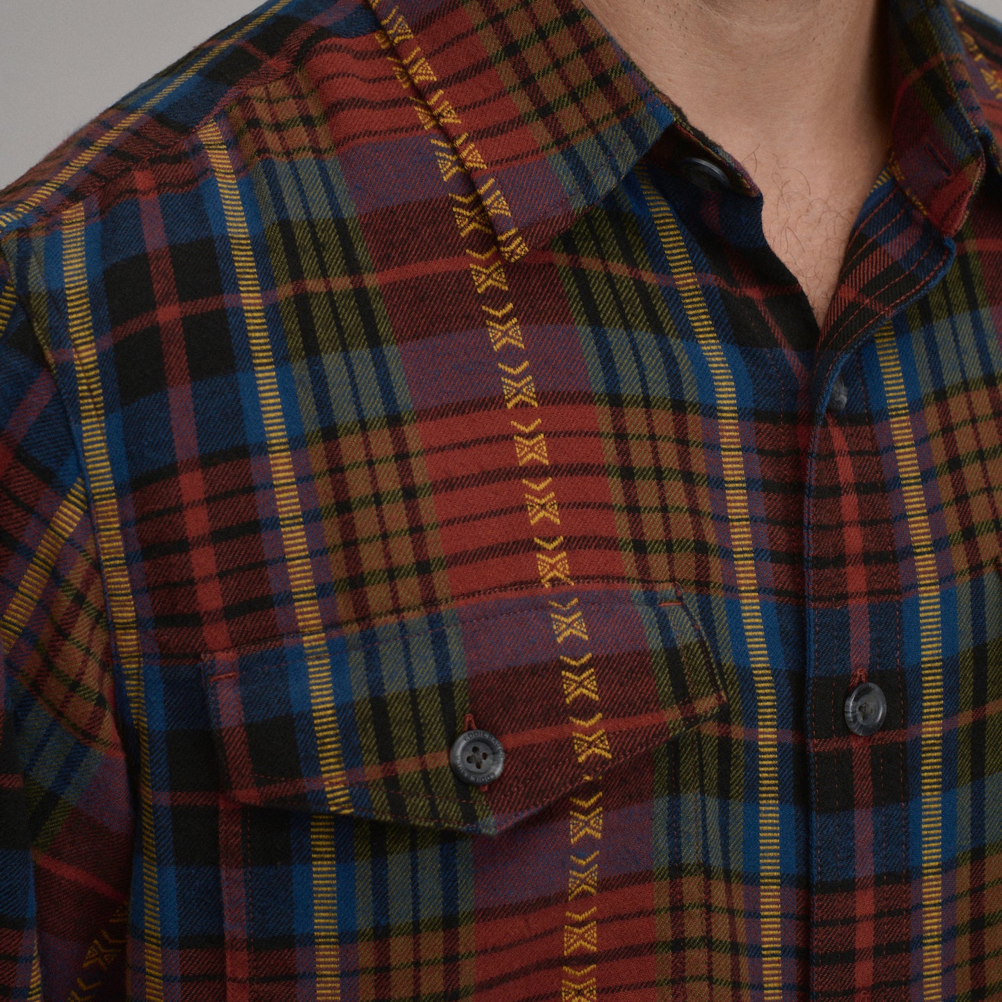 LS Eddies Cabin Shirt - Jaquard Plaid-Sable-7