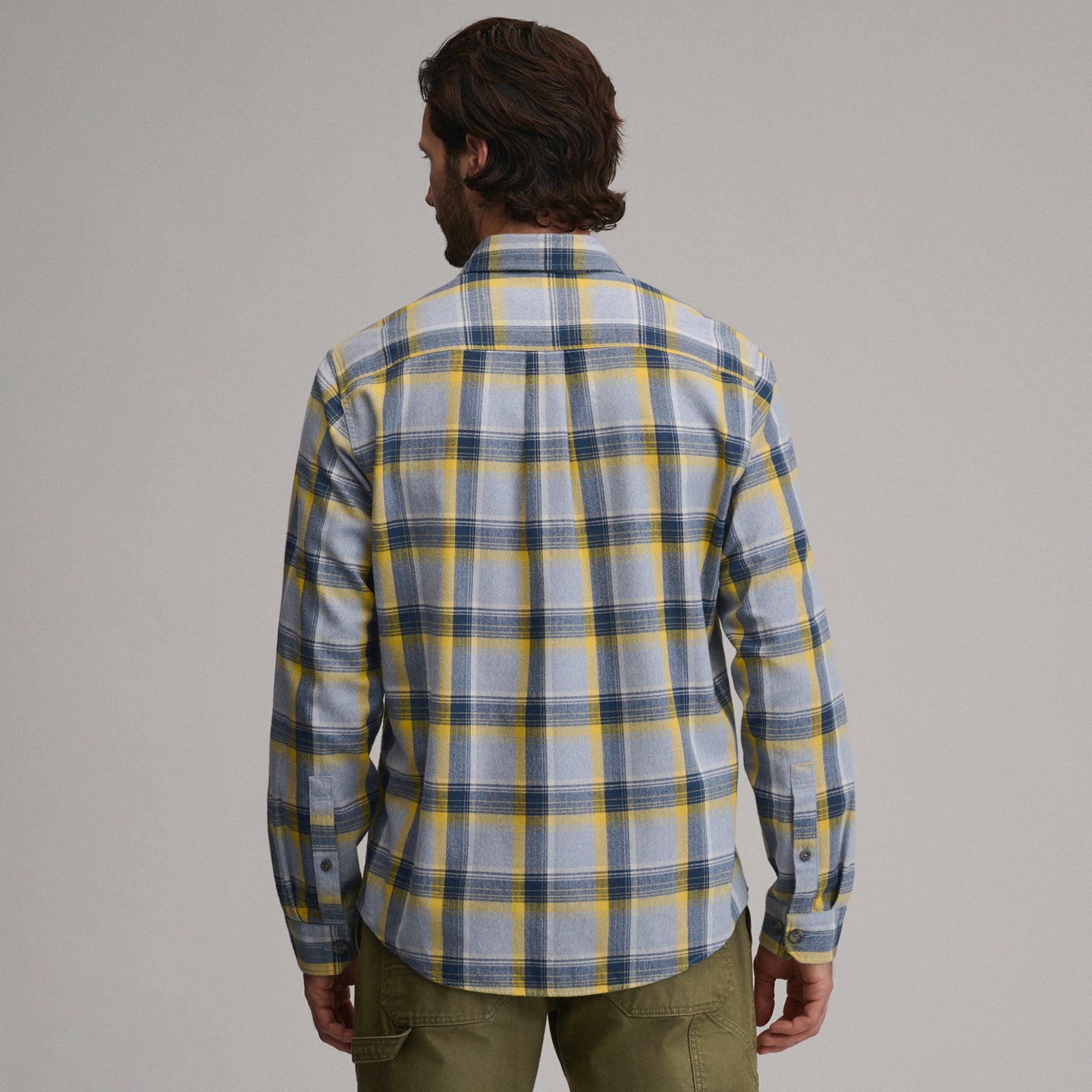 LS Eddies Cabin Shirt - Jaspe Flannel-Light Chambray 1-2