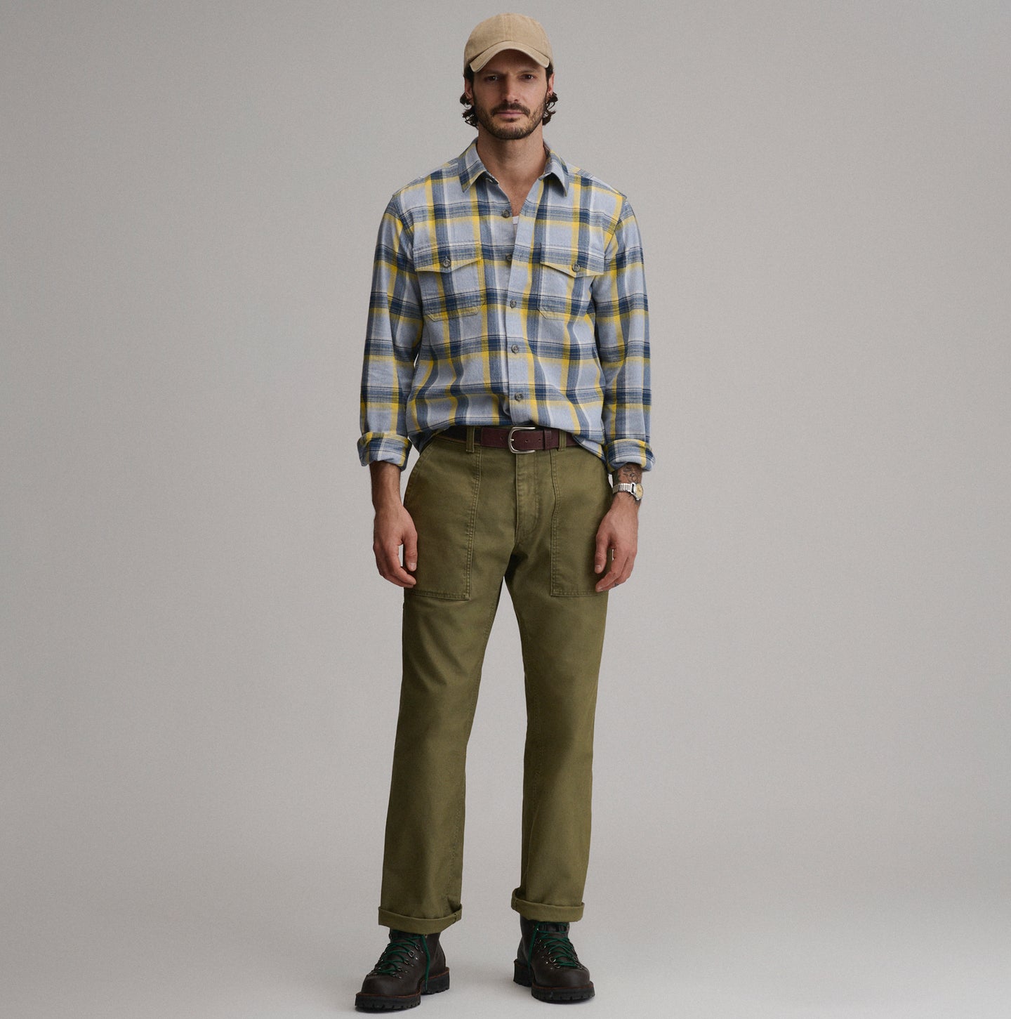 LS Eddies Cabin Shirt - Jaspe Flannel-Light Chambray 1-4