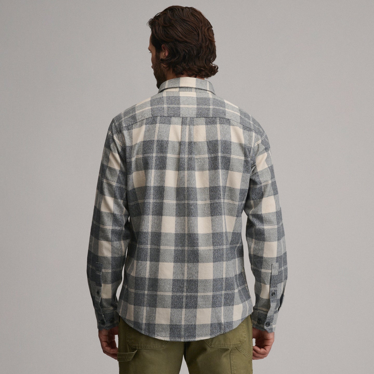 LS Eddies Cabin Shirt - Jaspe Flannel-Med Heather Gray-14