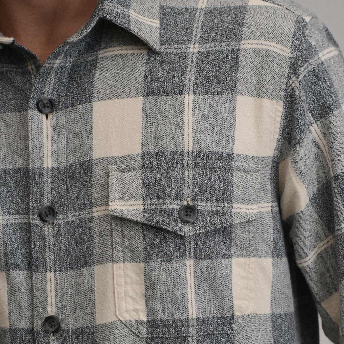 LS Eddies Cabin Shirt - Jaspe Flannel-Med Heather Gray-15