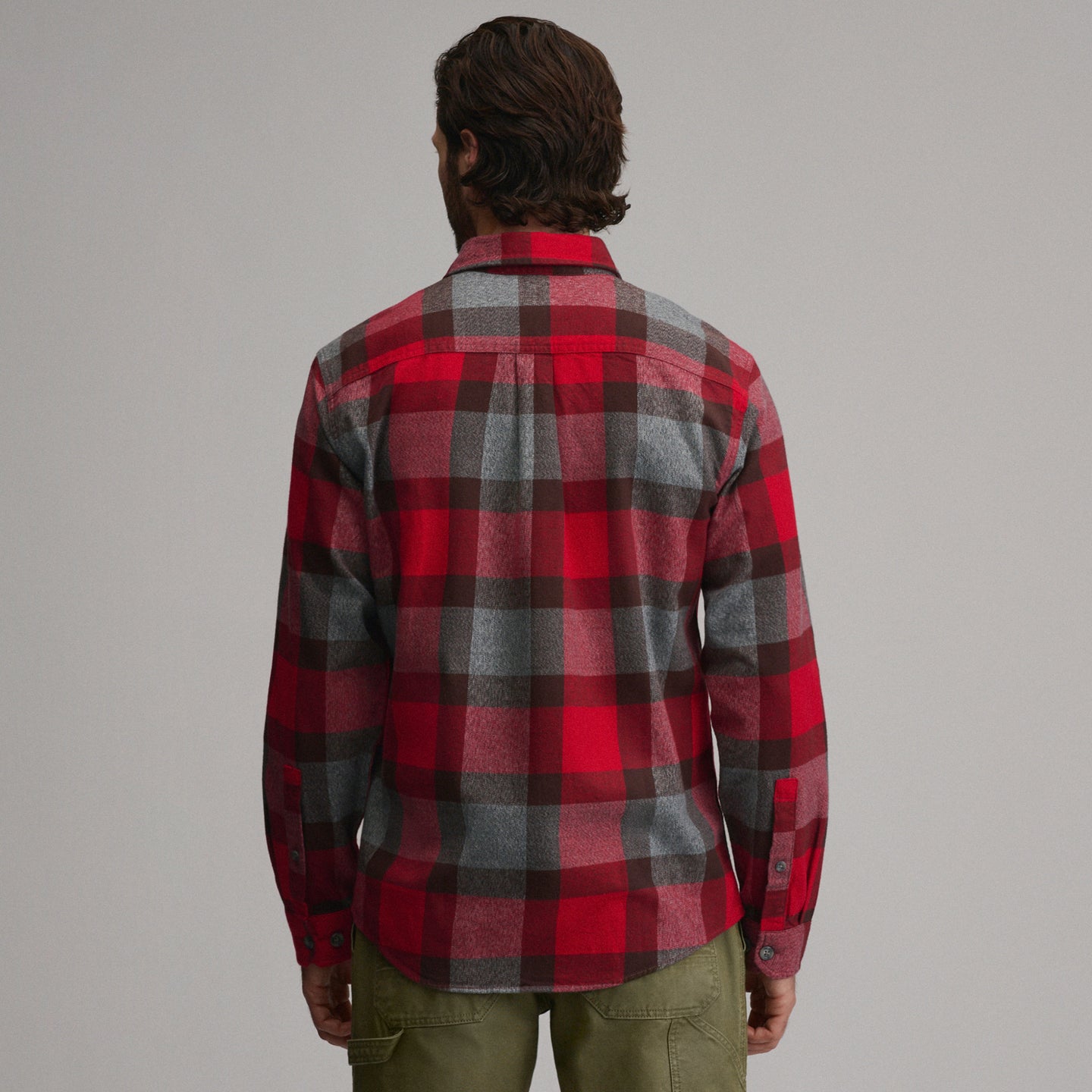 LS Eddies Cabin Shirt - Jaspe Flannel-Scarlet-10