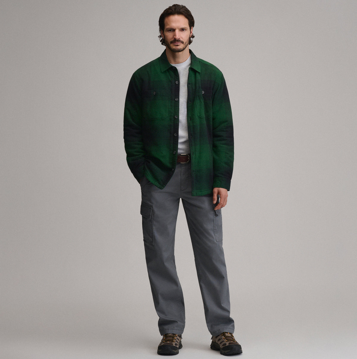 LS Eddies Field Fleece Lined Flannel Shirt Jacket-Asparagus-4