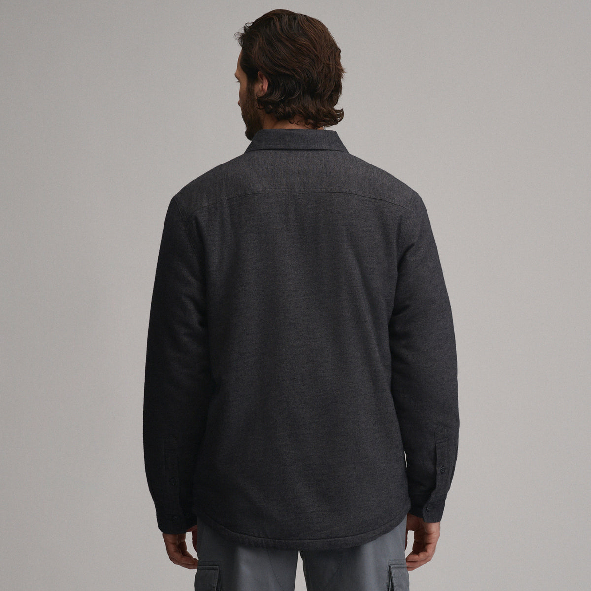 LS Eddies Field Fleece Lined Flannel Shirt Jacket-Charcoal-6
