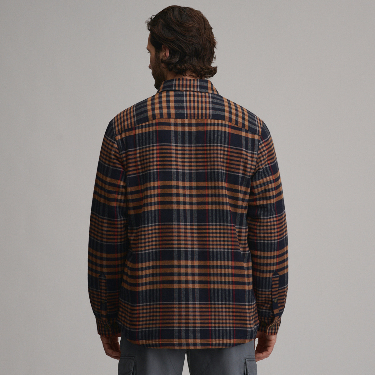 LS Eddies Field Fleece Lined Flannel Shirt Jacket-Camel-10
