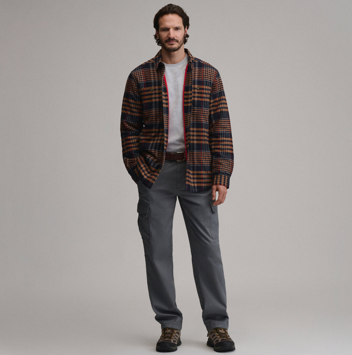 LS Eddies Field Fleece Lined Flannel Shirt Jacket-Camel-12