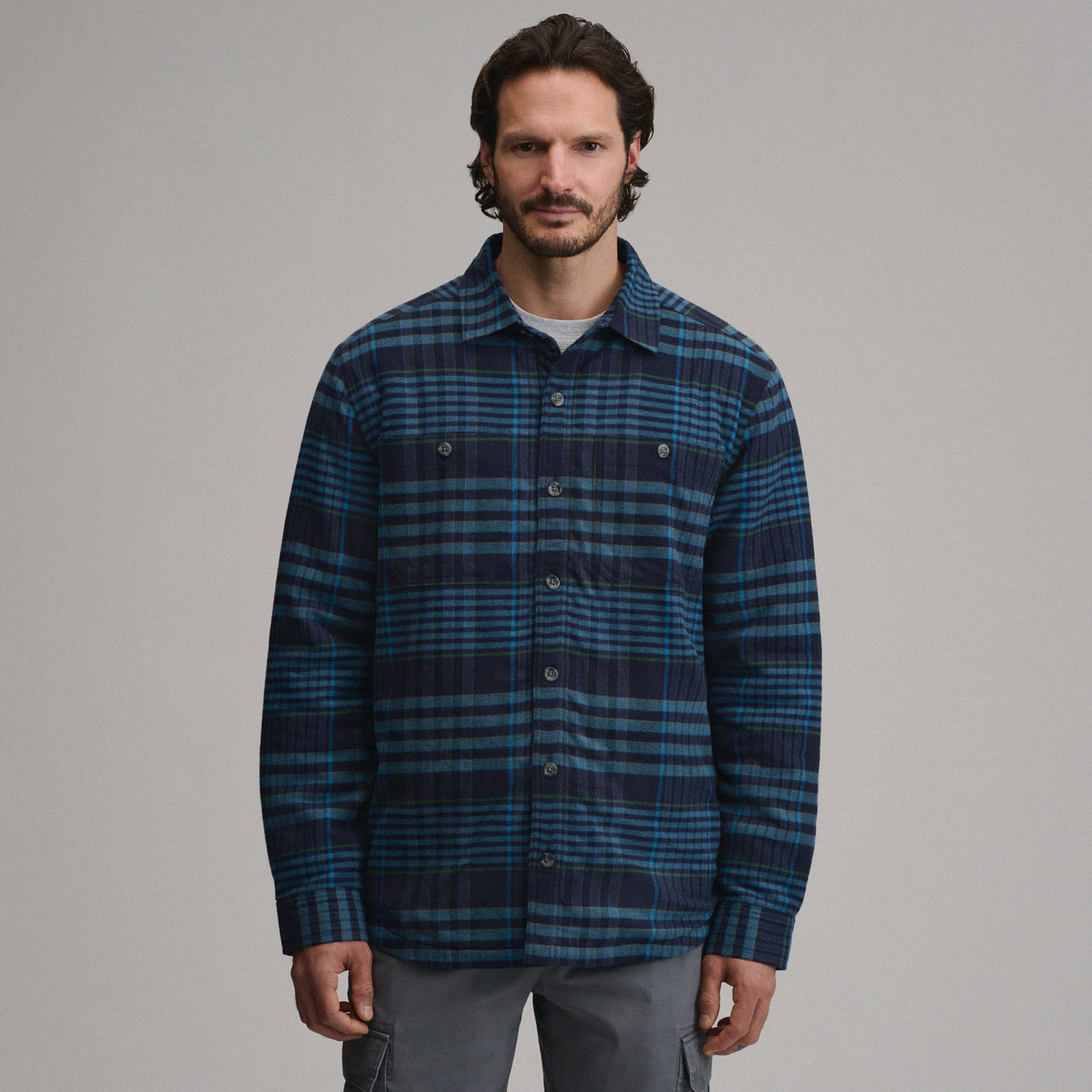 LS Eddies Field Fleece Lined Flannel Shirt Jacket-Dk Chambray-13