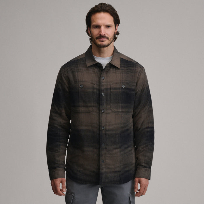 Men's Long-Sleeve Eddie's Field Fleece Lined Flannel Shirt Jacket