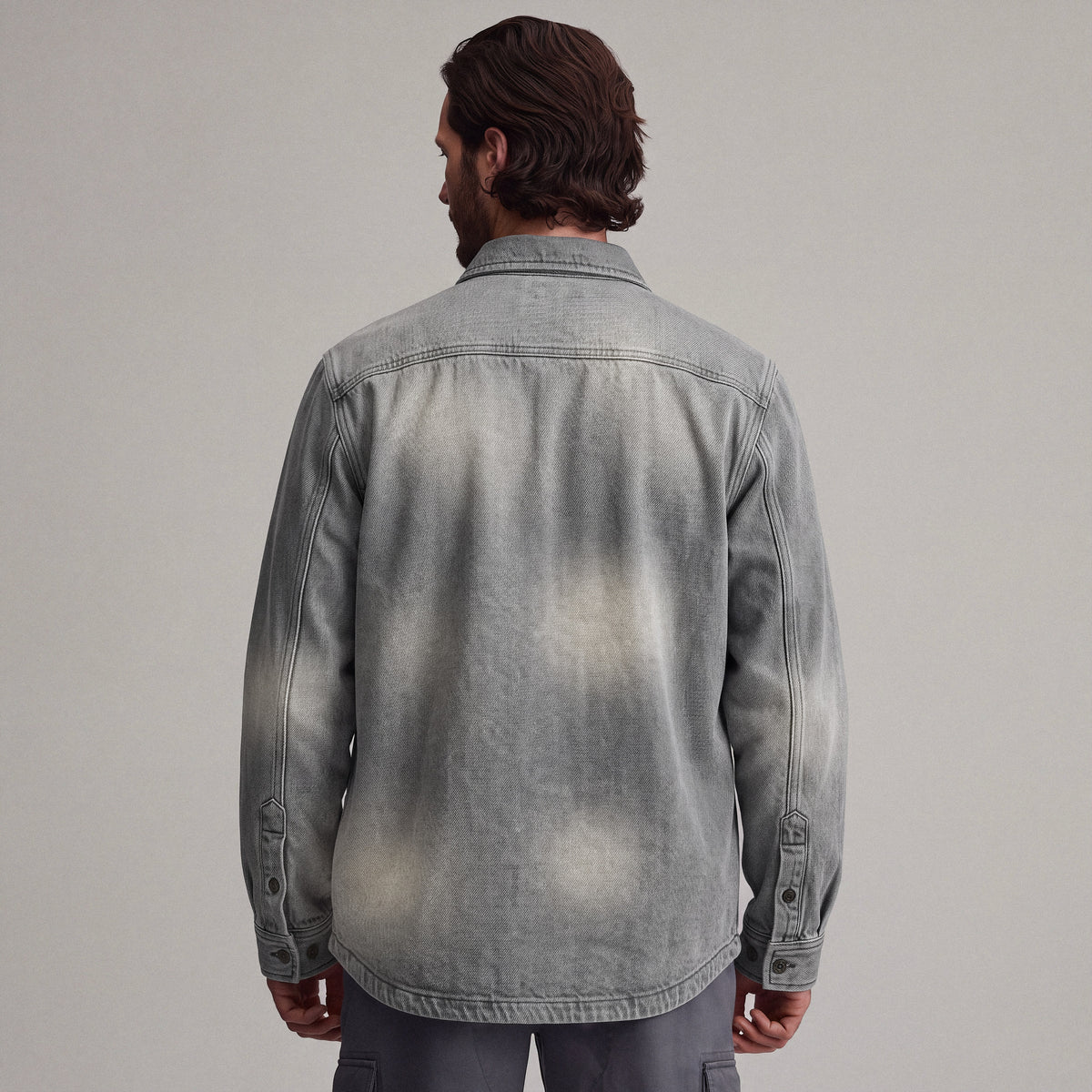 Men's Long-Sleeve Eddie's Field Fleece Lined Flannel Shirt Jacket-Dusk-6