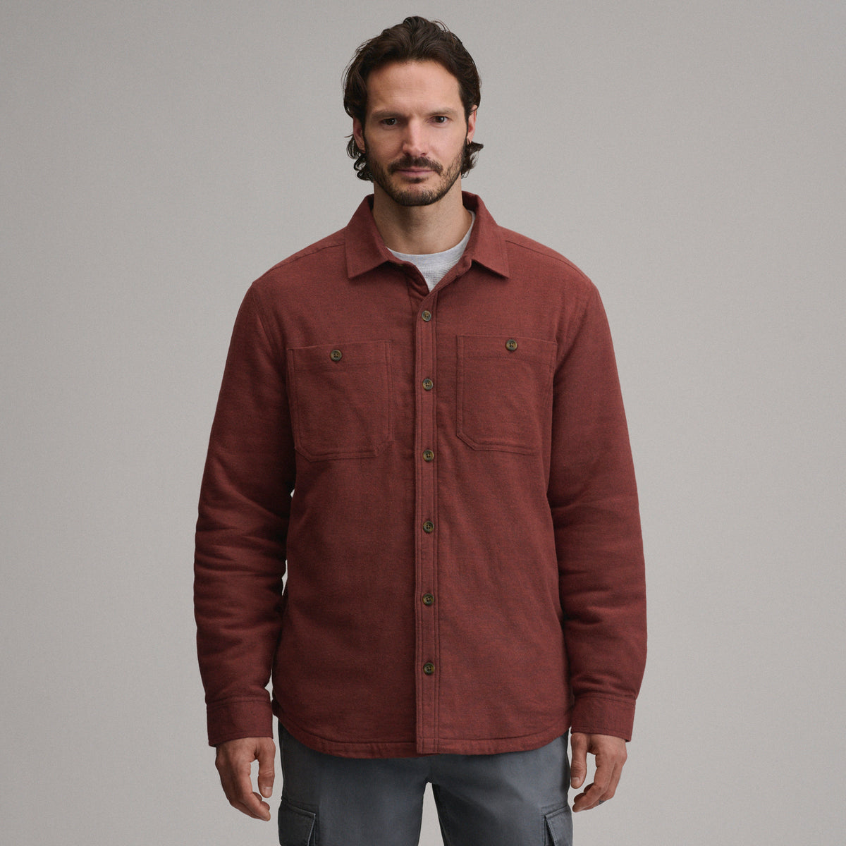 LS Eddies Field Fleece Lined Flannel Shirt Jacket-Sable-21