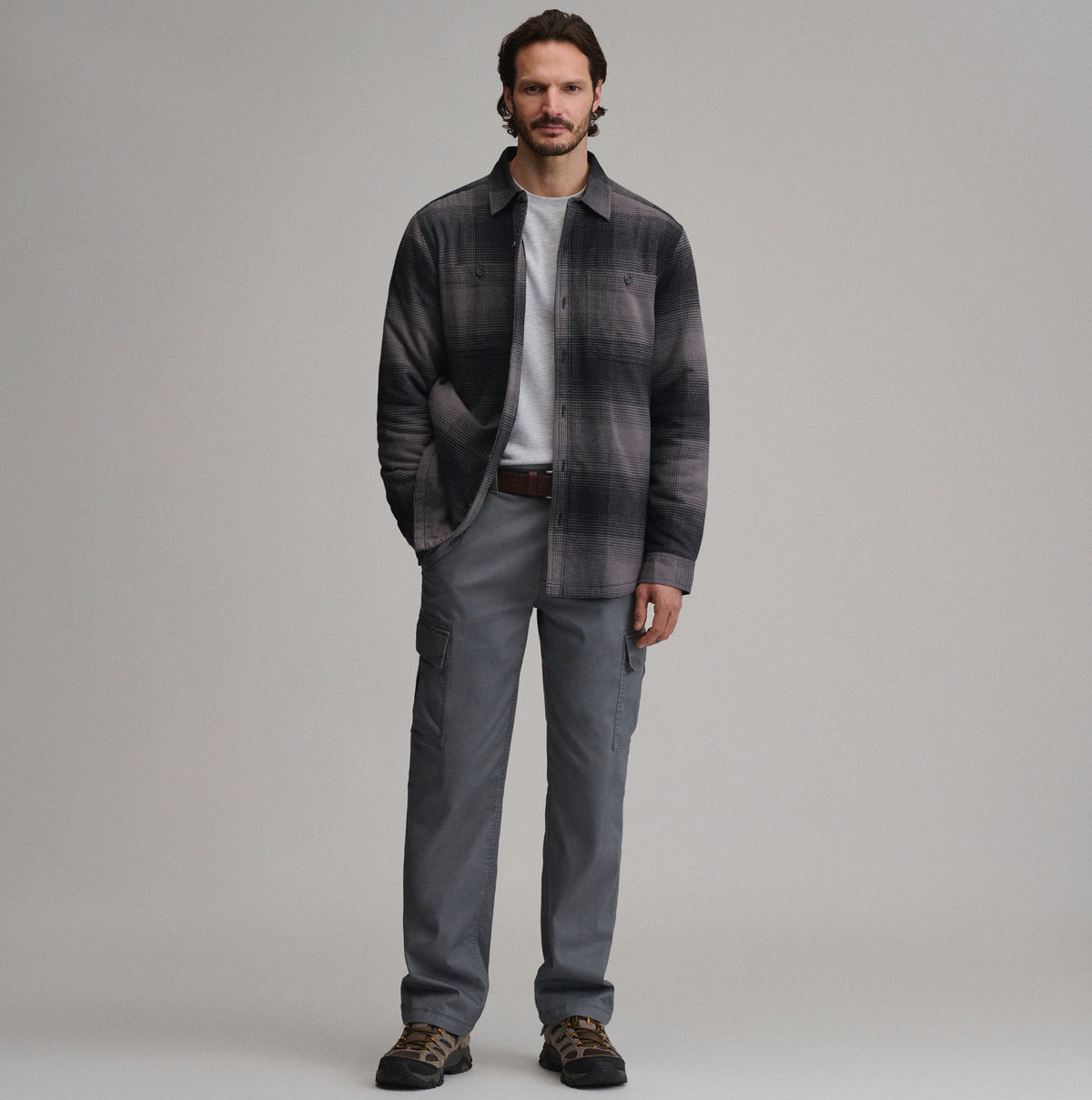 LS Eddies Field Fleece Lined Flannel Shirt Jacket-Slate-28