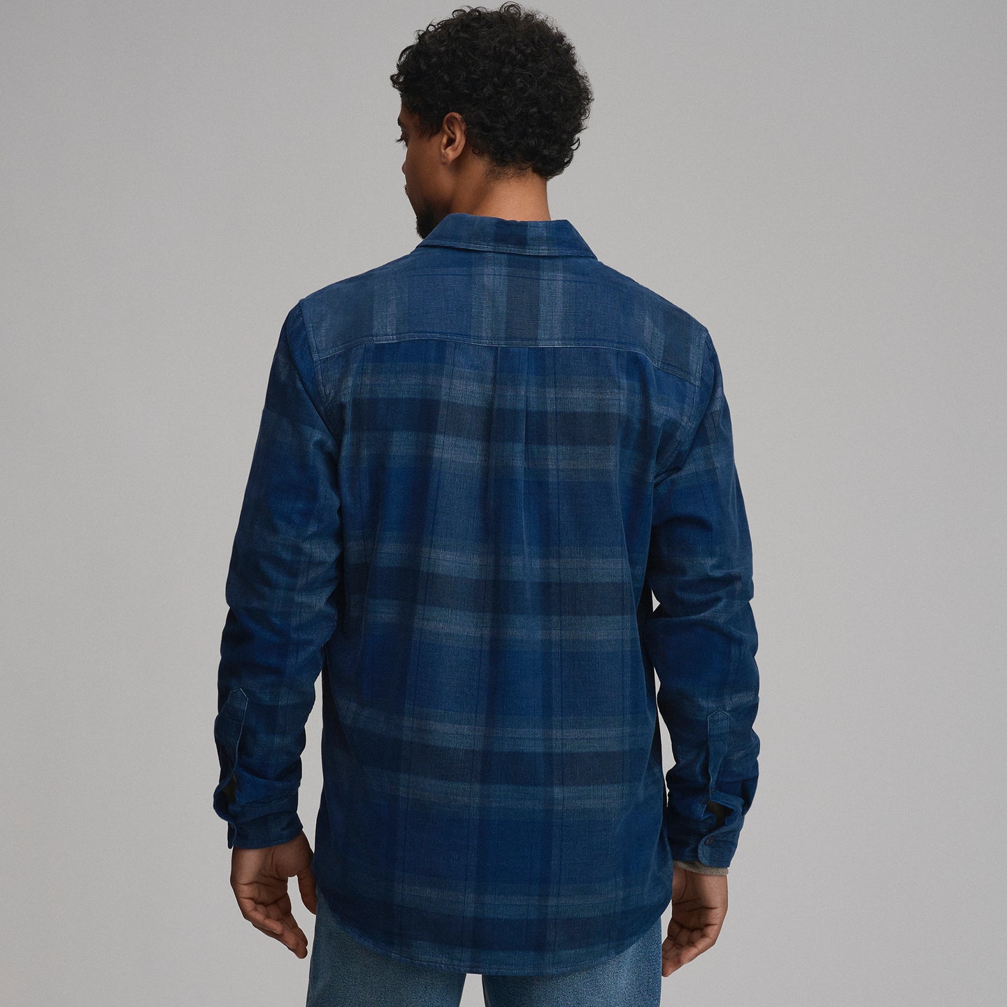 LS Fine Wale Corduroy - Plaid-Blue-2