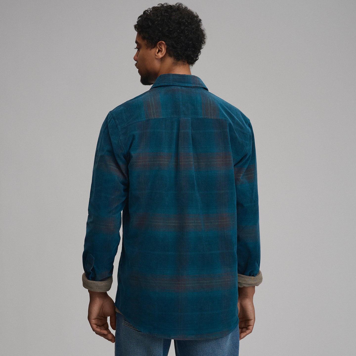 LS Fine Wale Corduroy - Plaid-Dark Meridian-6