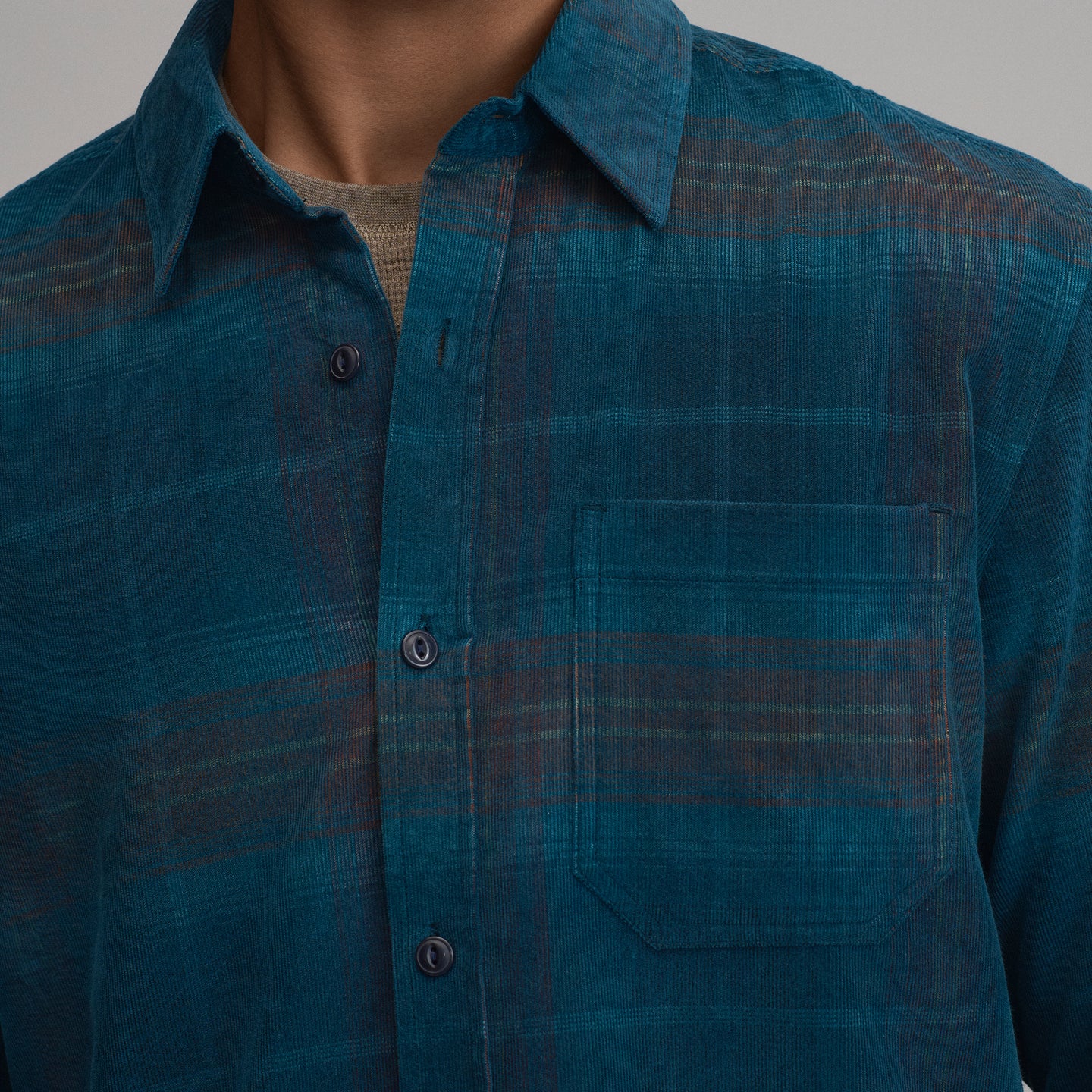 LS Fine Wale Corduroy - Plaid-Dark Meridian-7