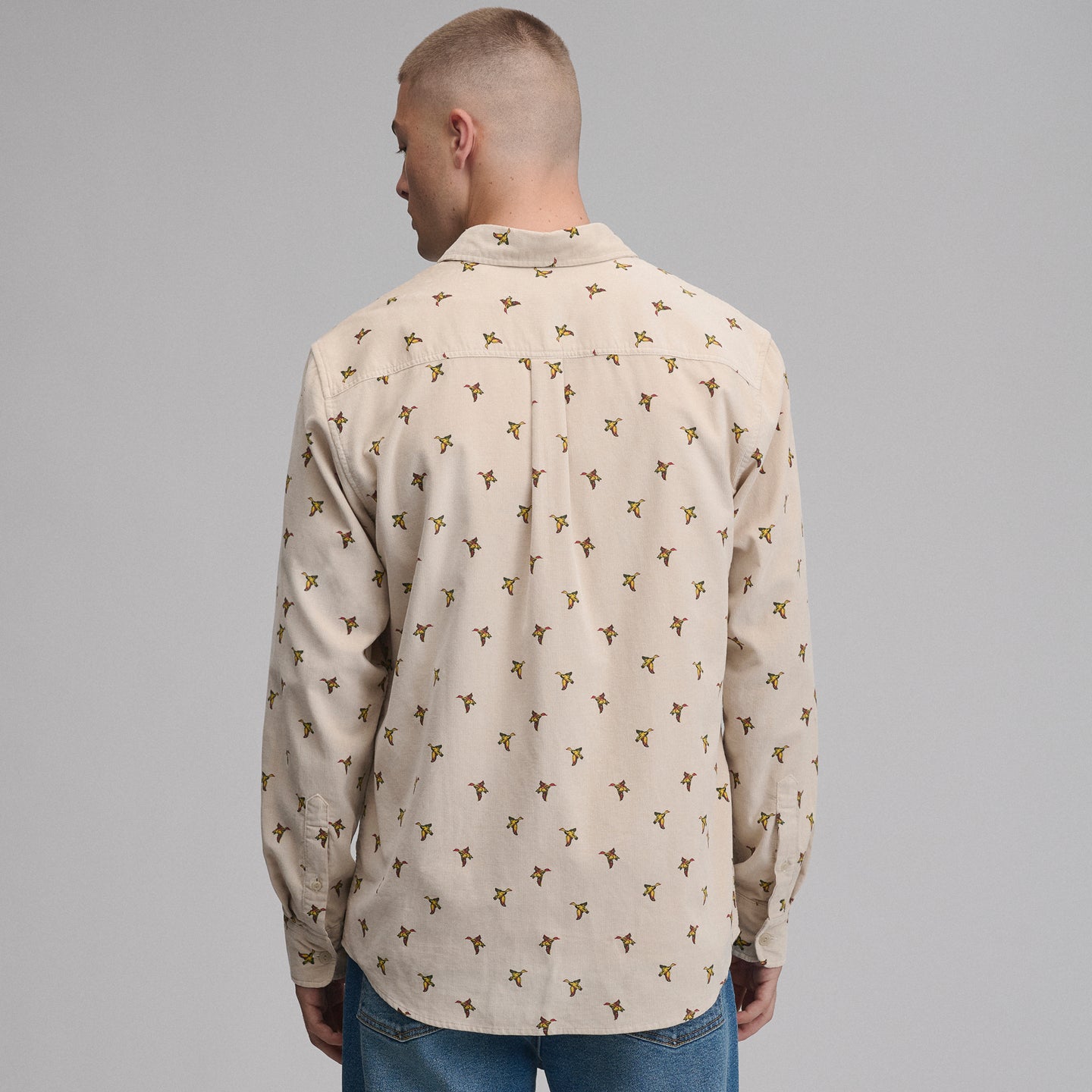 LS Fine Wale Corduroy - Print-Pumice-2