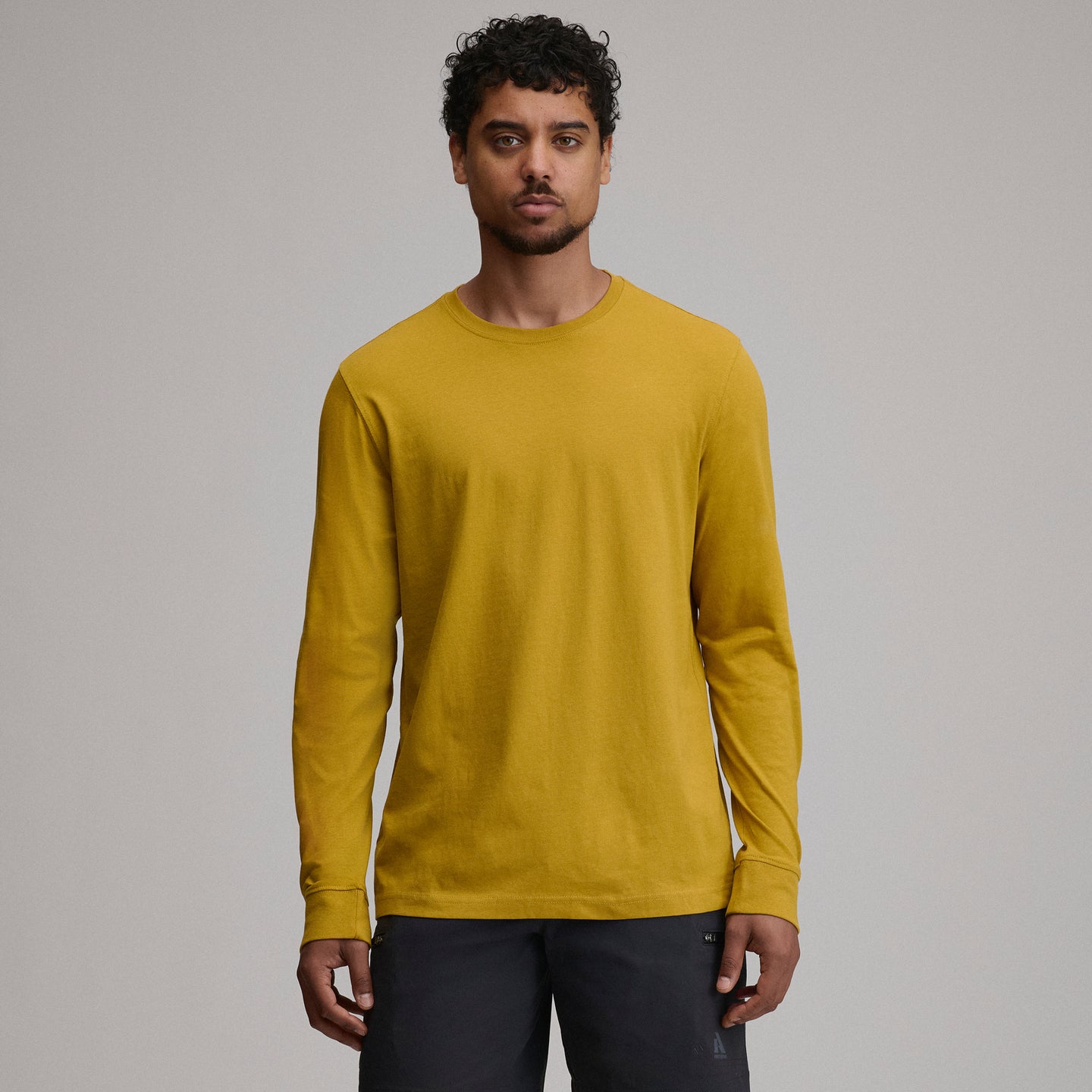 Men's Legend Wash 100% Cotton Long-Sleeve Classic T-Shirt-Golden Oak-1