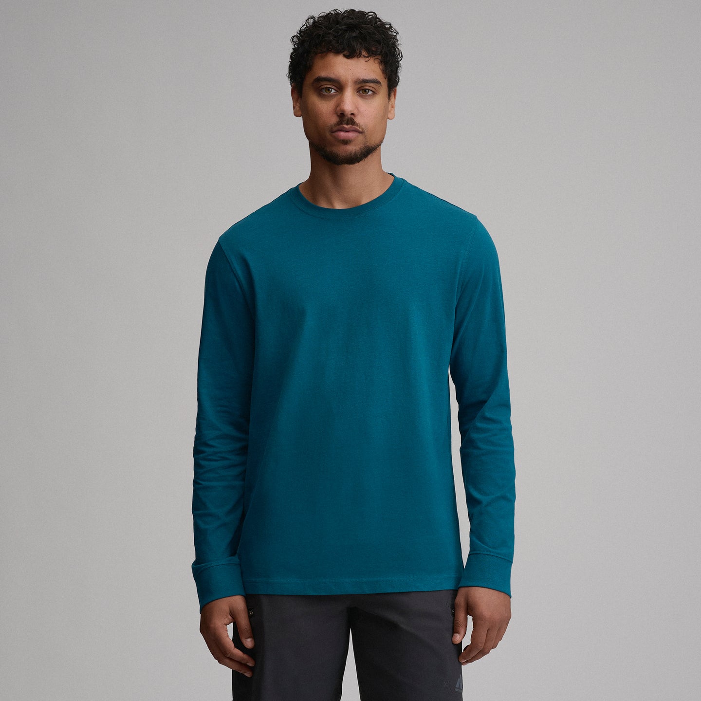 Men's Legend Wash 100% Cotton Long-Sleeve Classic T-Shirt-Meridian Blue-5