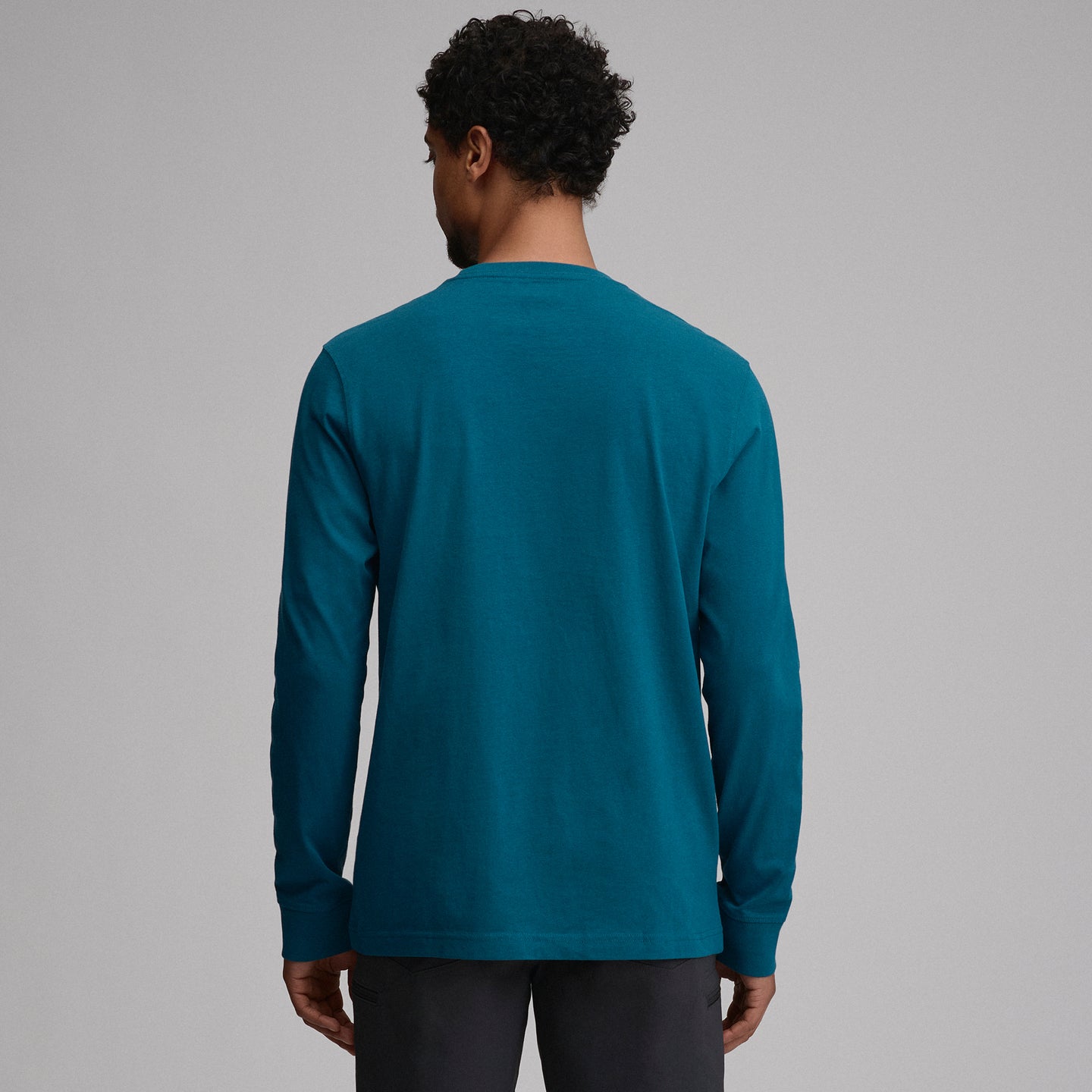 Men's Legend Wash 100% Cotton Long-Sleeve Classic T-Shirt-Meridian Blue-6