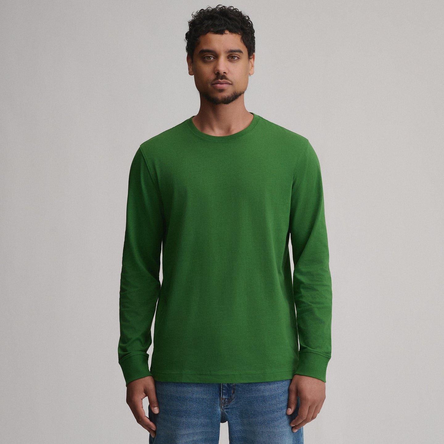 Men's Legend Wash 100% Cotton Long-Sleeve Classic T-Shirt-Asparagus-1