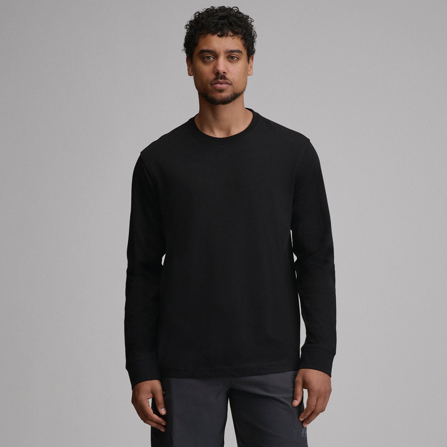 Men's Legend Wash 100% Cotton Long-Sleeve Classic T-Shirt-Black-9