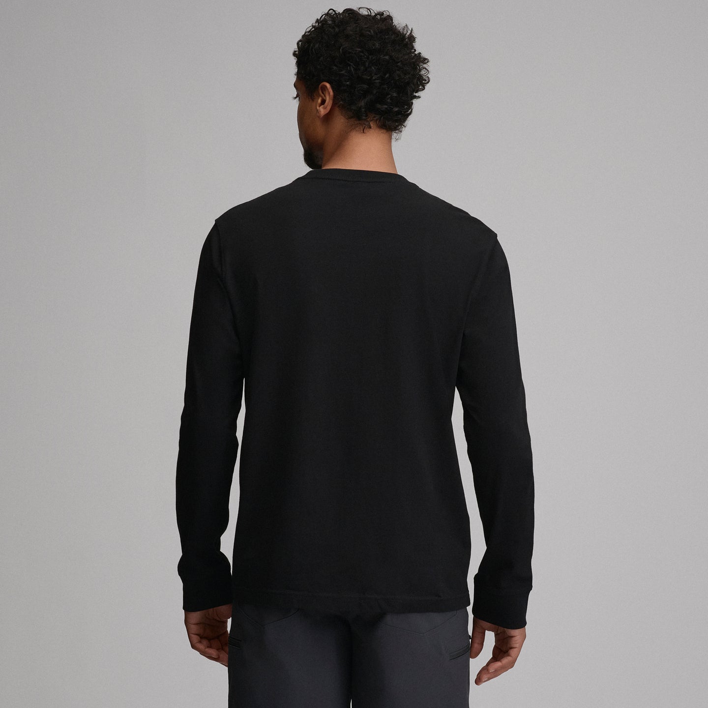Men's Legend Wash 100% Cotton Long-Sleeve Classic T-Shirt-Black-10