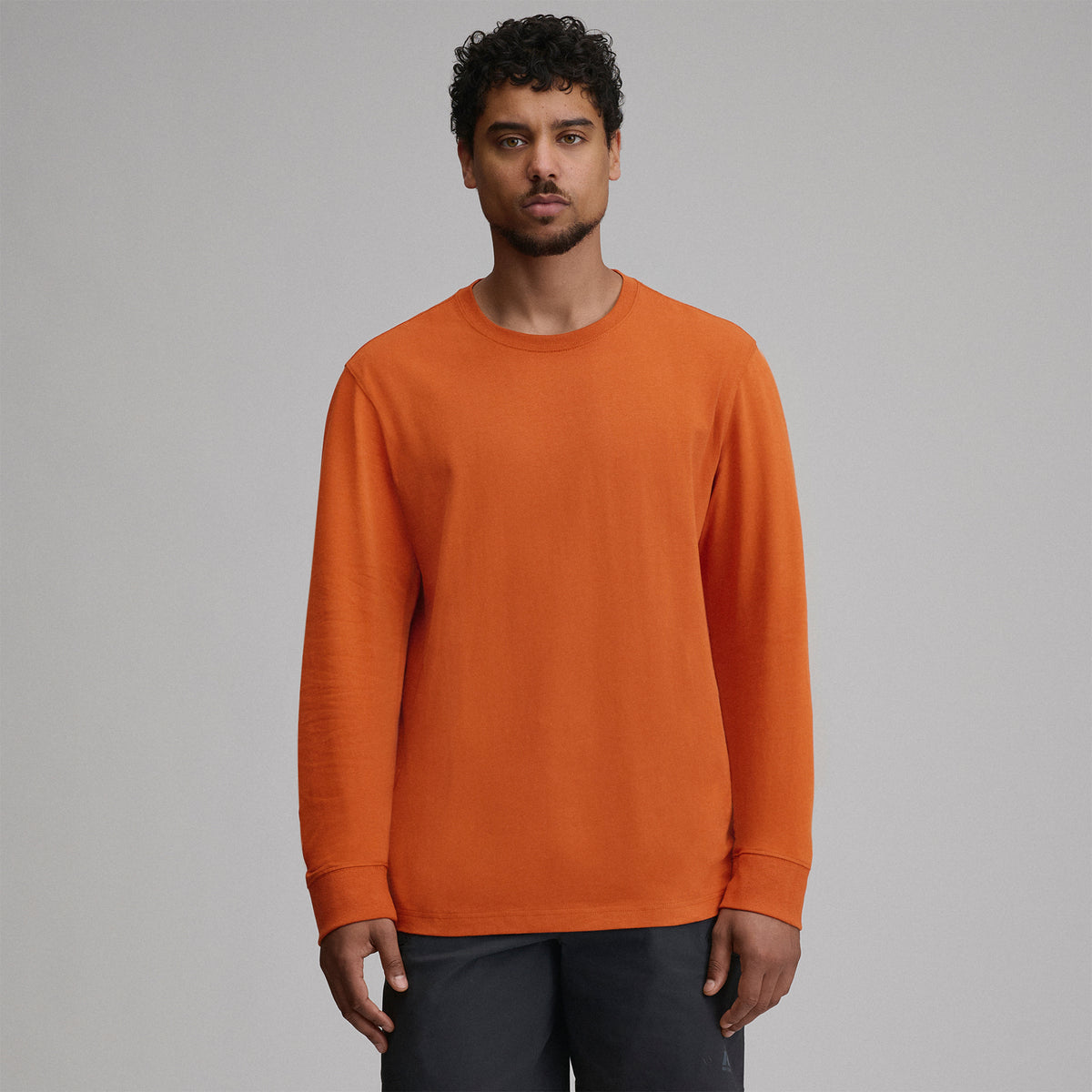 Men's Legend Wash 100% Cotton Long-Sleeve Classic T-Shirt-Carrot-1
