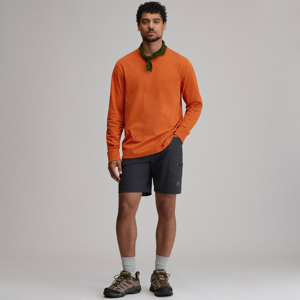 Men's Legend Wash 100% Cotton Long-Sleeve Classic T-Shirt-Carrot-4