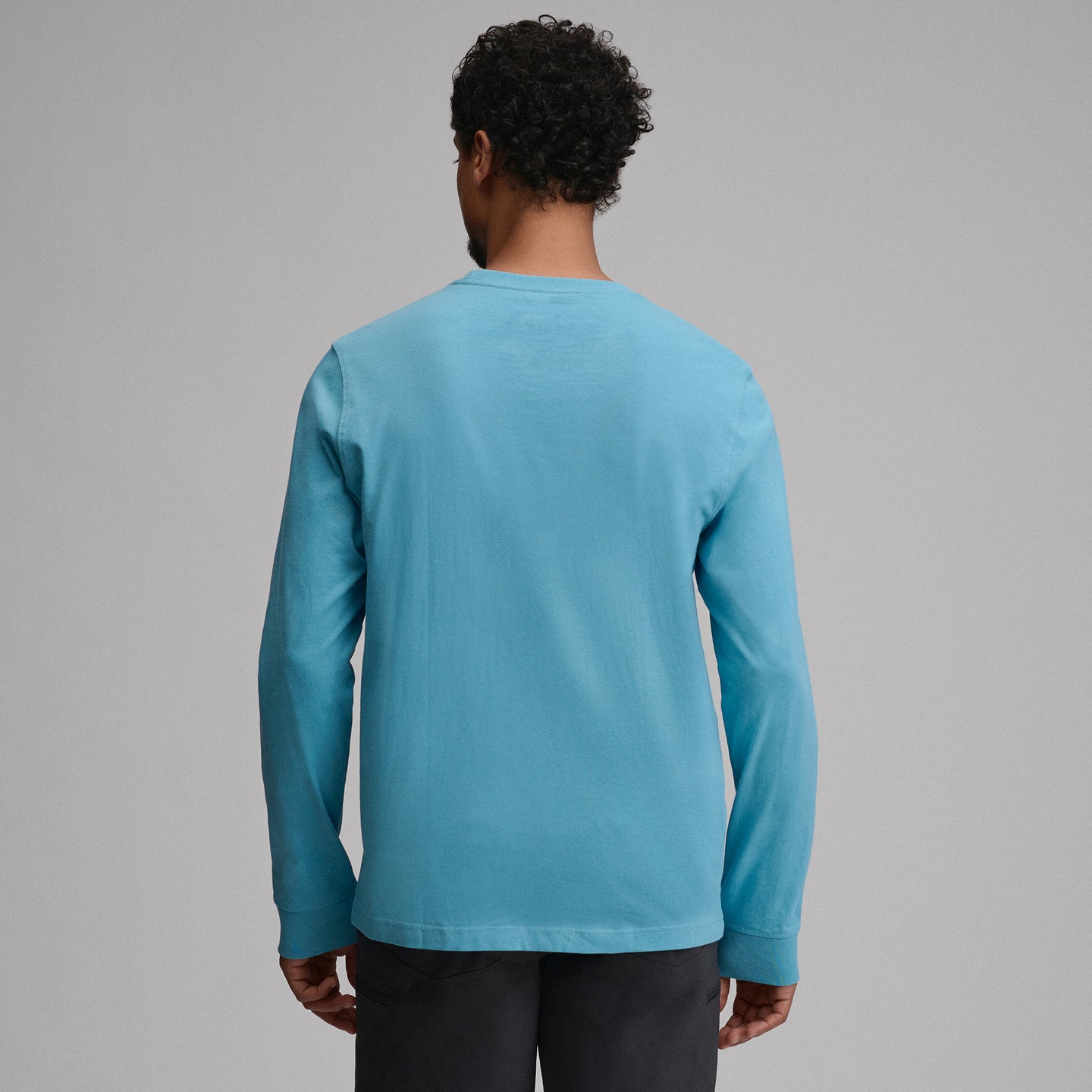Men's Legend Wash 100% Cotton Long-Sleeve Classic T-Shirt-Sea Spray-18