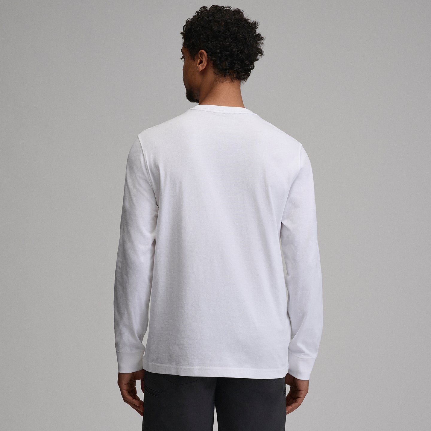 Men's Legend Wash 100% Cotton Long-Sleeve Classic T-Shirt-White-49