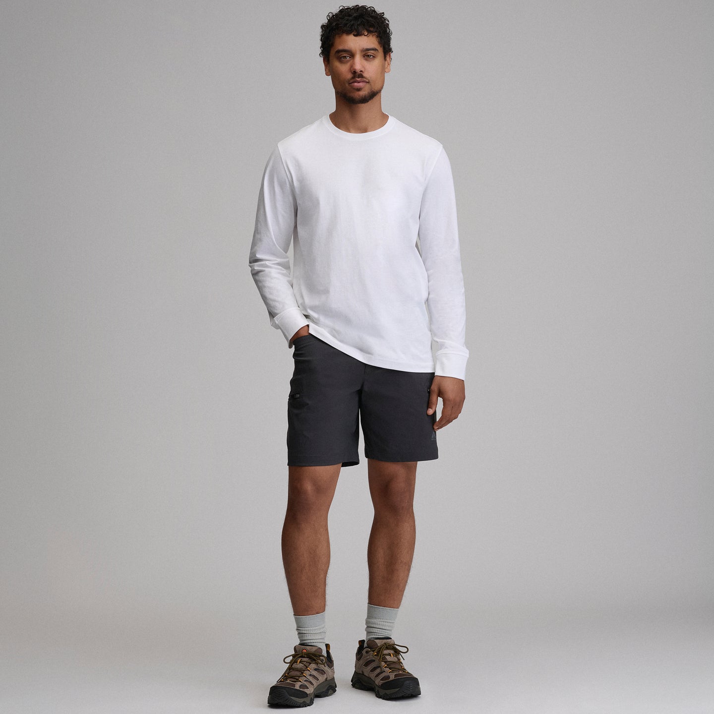 Men's Legend Wash 100% Cotton Long-Sleeve Classic T-Shirt-White-51