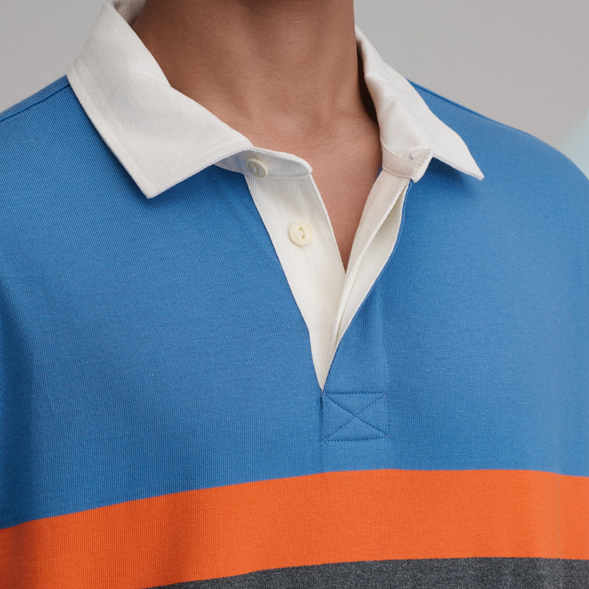Men's Long-Sleeve Rugby Stripe Crew-Dk Chambray-3