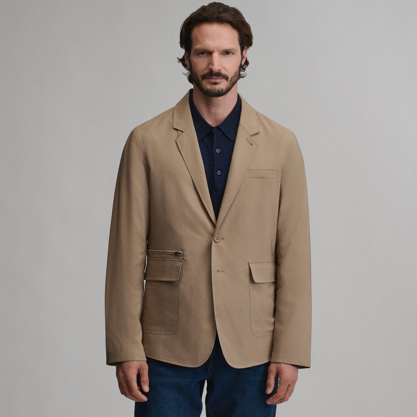 Men's Ultimate Voyager Travel Blazer-Dk Khaki-16