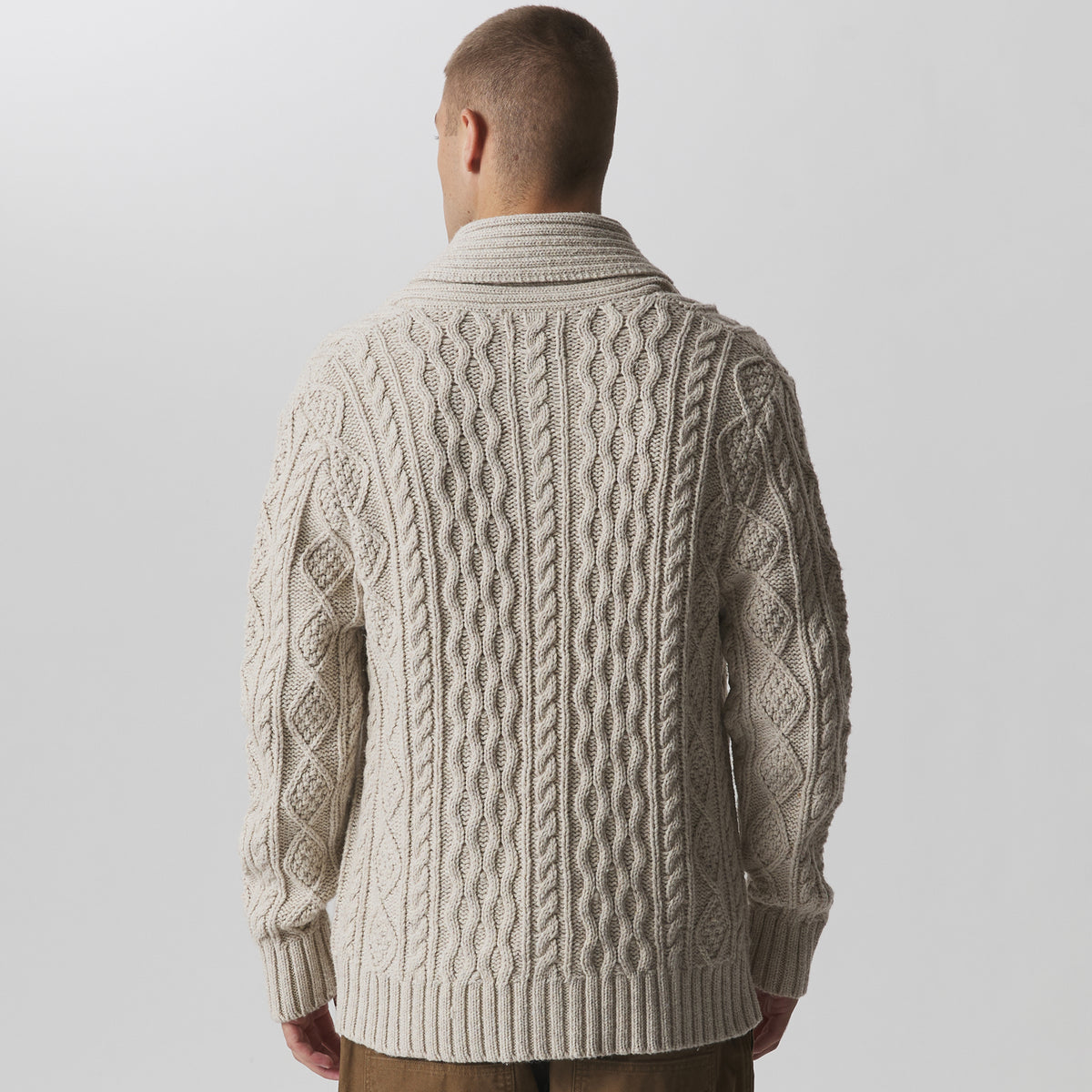 Men's Northwest Cable-Knit Shawl Collar Cardigan-Natural-6