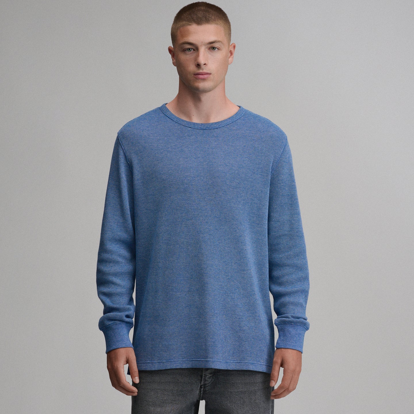 Plaited Waffle Thermal Crew-Royal-5