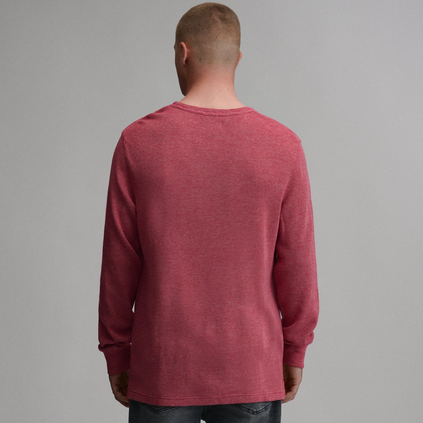 Plaited Waffle Thermal Crew-Cardinal-14