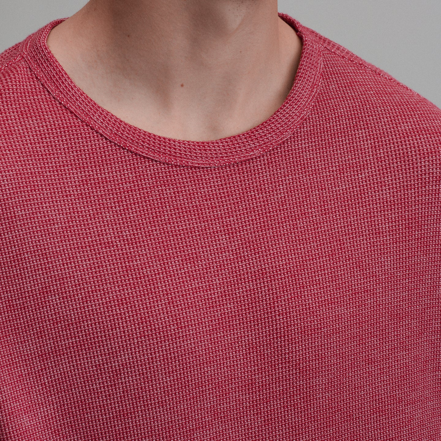 Plaited Waffle Thermal Crew-Cardinal-15