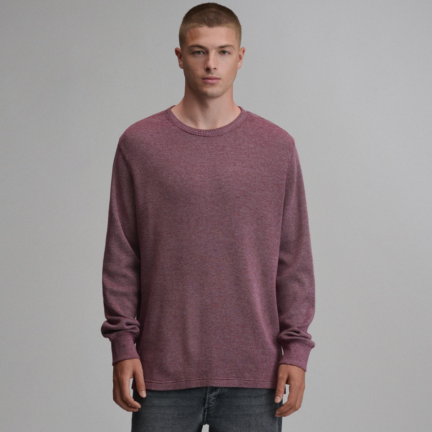 Plaited Waffle Thermal Crew-Dk Lava-17