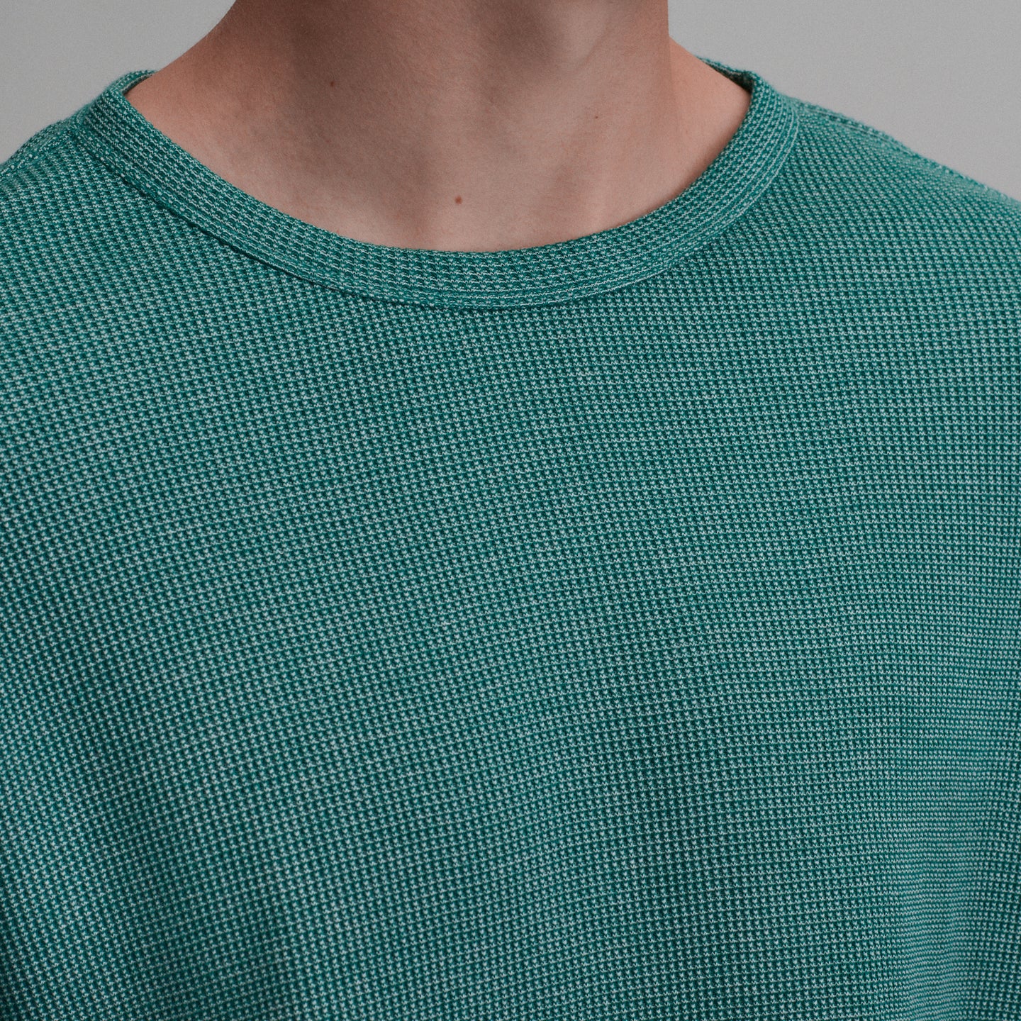 Plaited Waffle Thermal Crew-Sea Glass-27