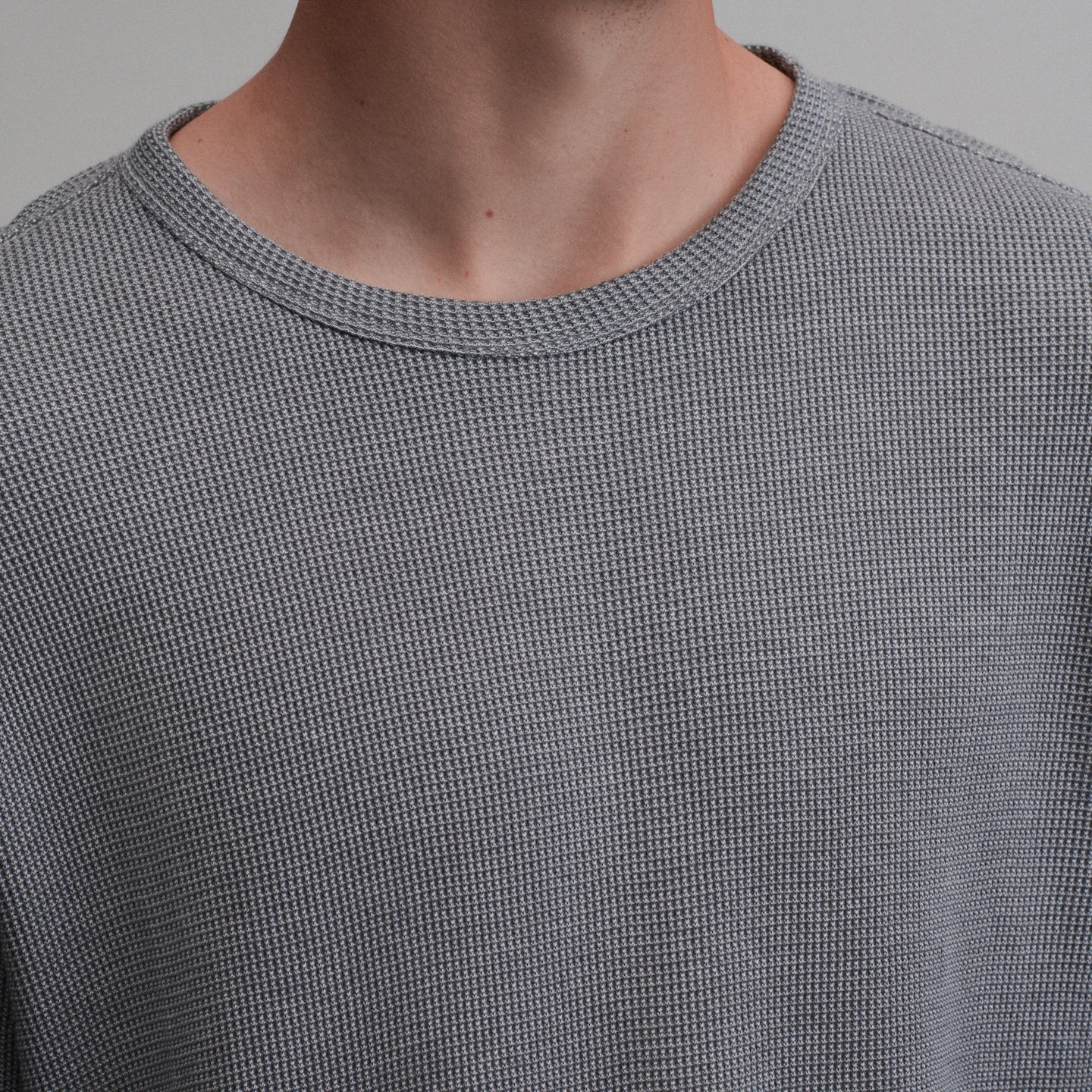 Plaited Waffle Thermal Crew-Slate-31