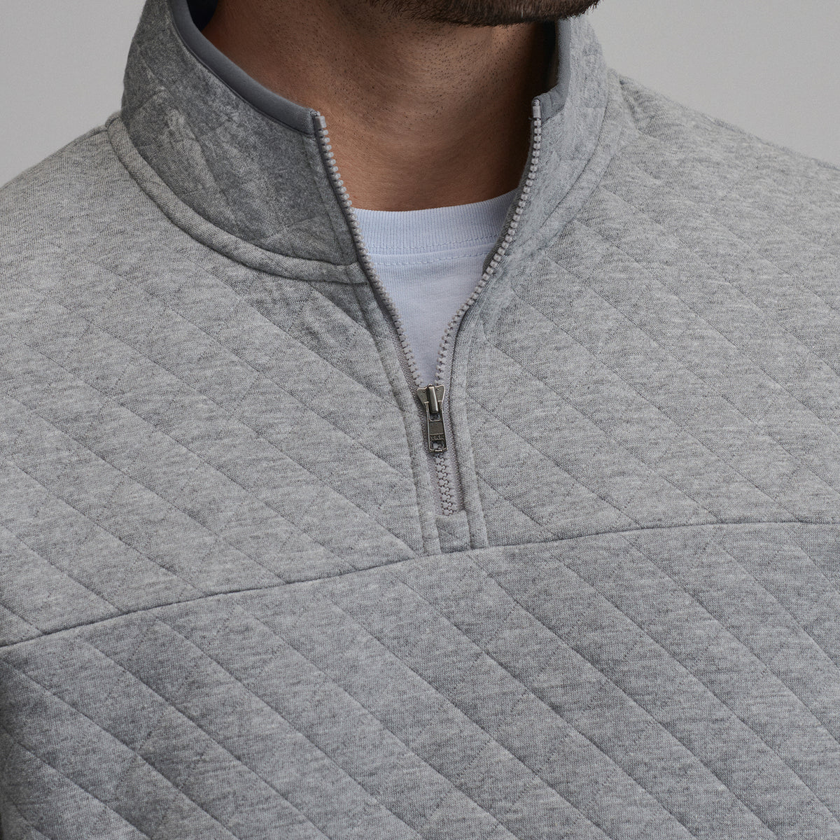 Quilted Quarter Zip-Htrgry-7