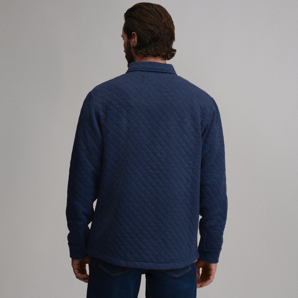 Quilted Shirt Jacket-Navy/Heather-12