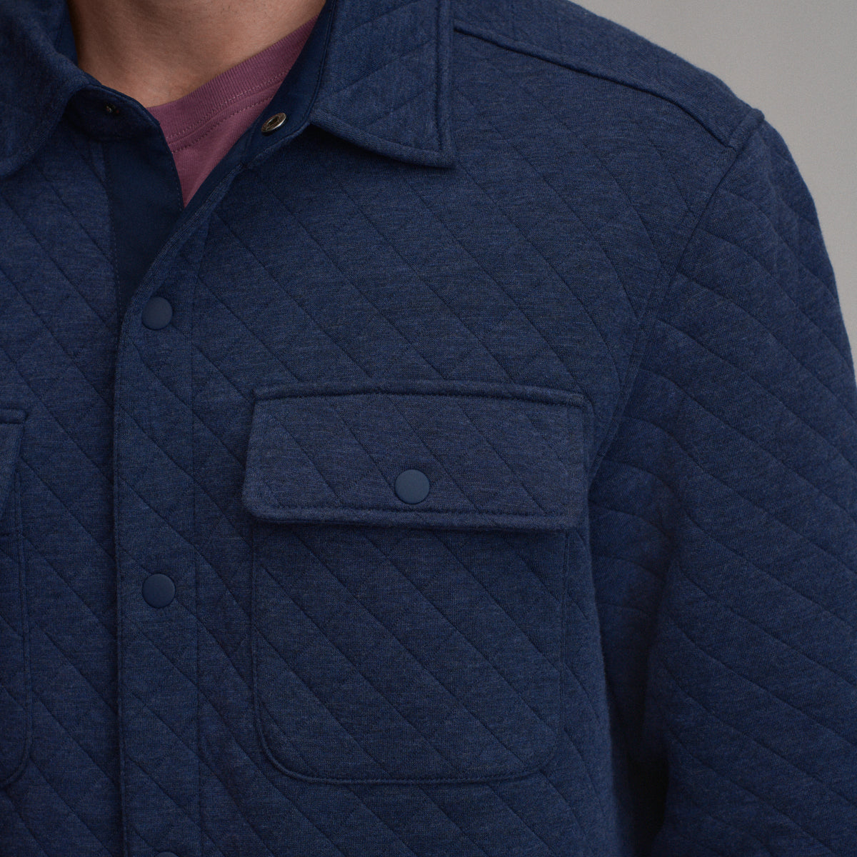 Quilted Shirt Jacket-Navy/Heather-14