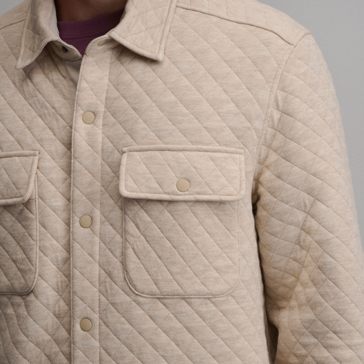 Quilted Shirt Jacket-Heather Oatmeal-19