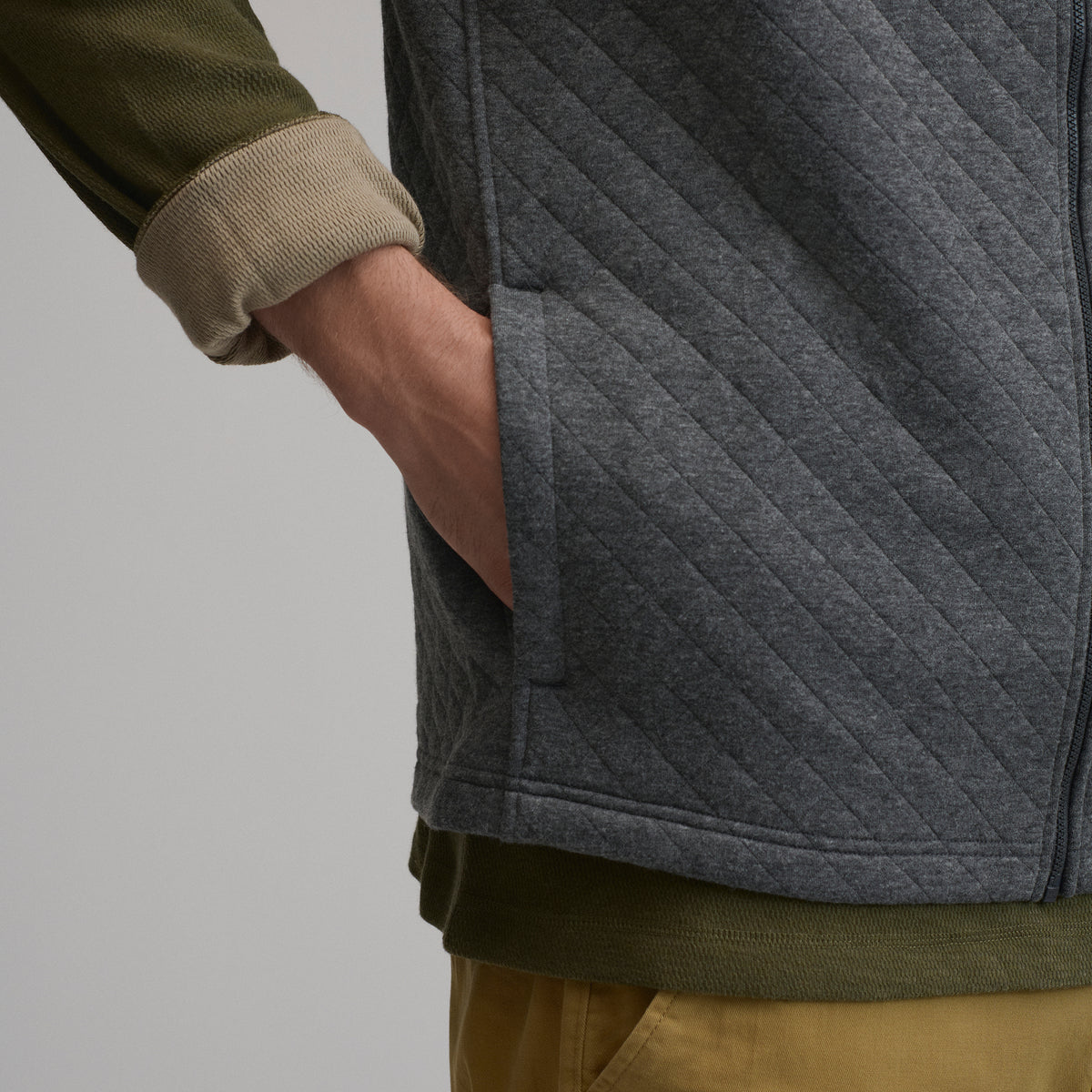 Quilted Vest-Charcoal Heather-4