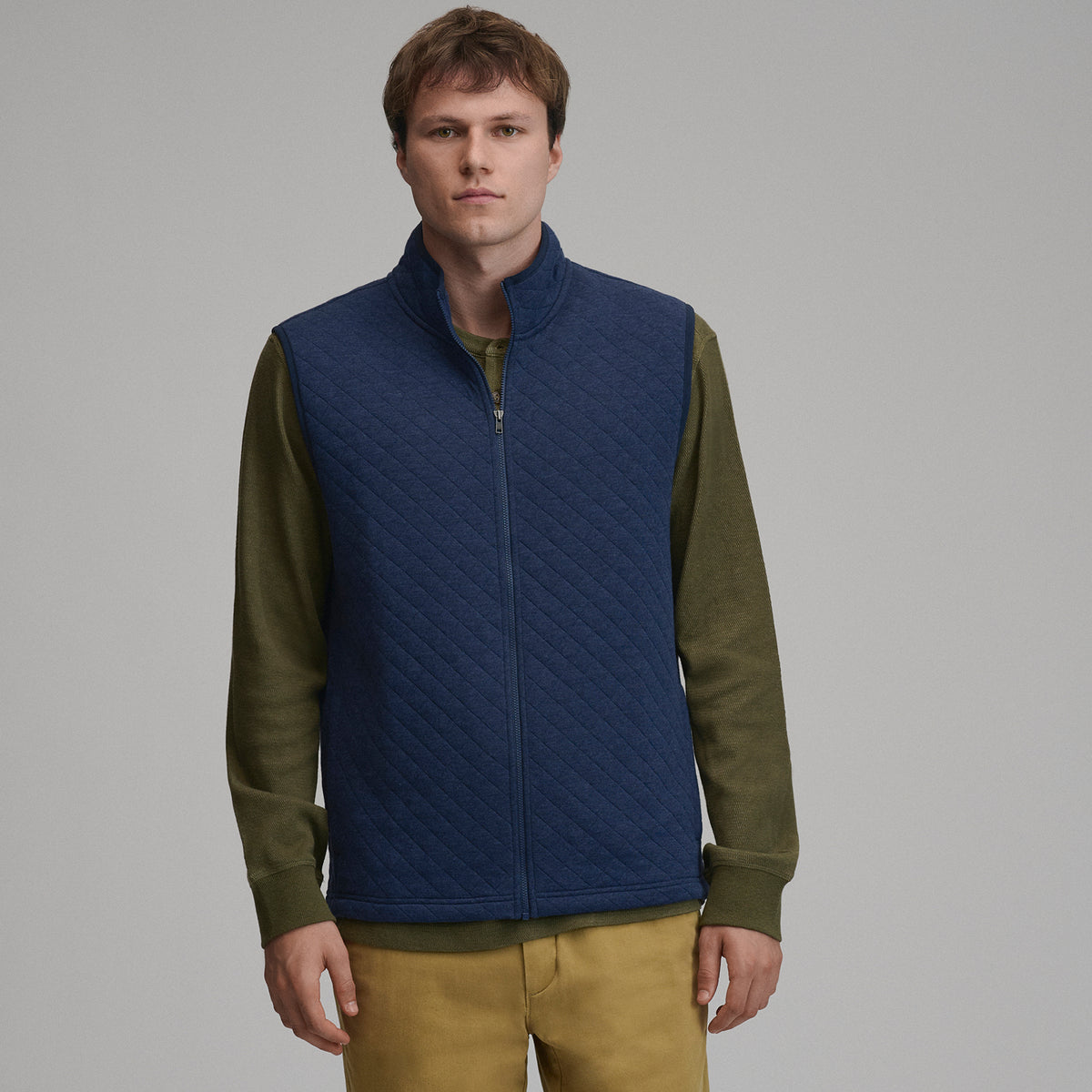 Quilted Vest-Navy/Heather-6
