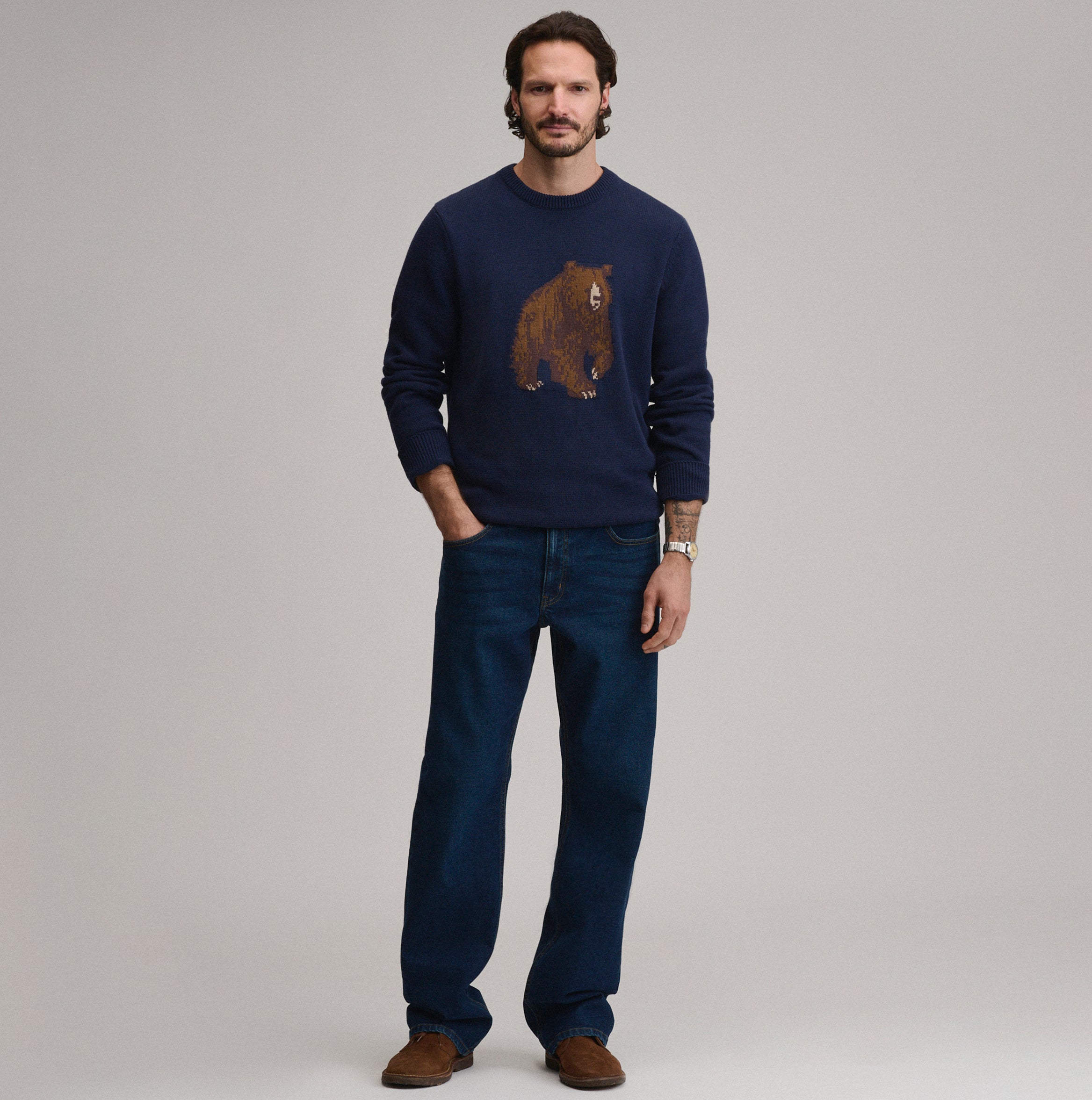 Men's Classic Crew Bear Sweater – Eddie Bauer